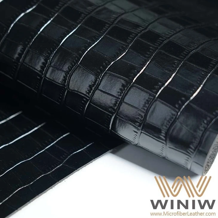 Black Patent Vinyl Leather For Shoes