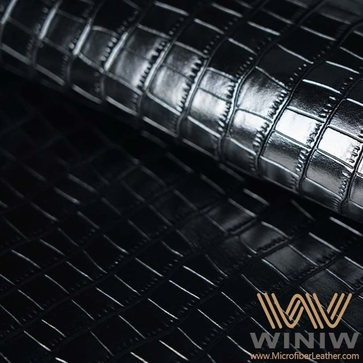 Black Patent Vinyl Leather For Shoes