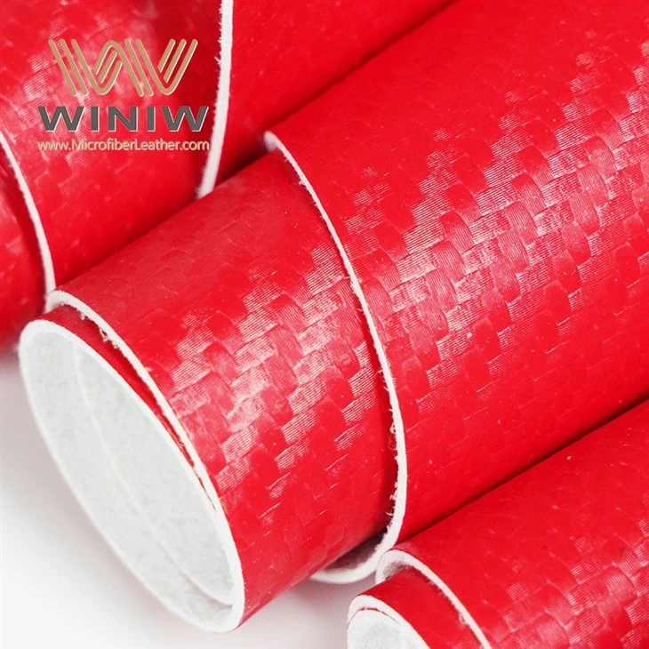 Imitation Carbon Fiber Material Microfiber Leather For Hockey Gloves